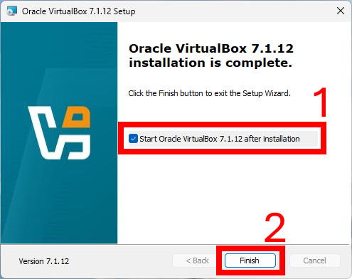 Screenshot of completing the installation