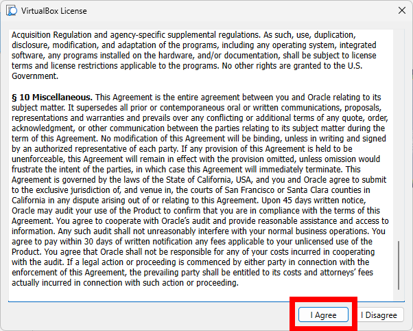 Screenshot of running the Extension Pack installer